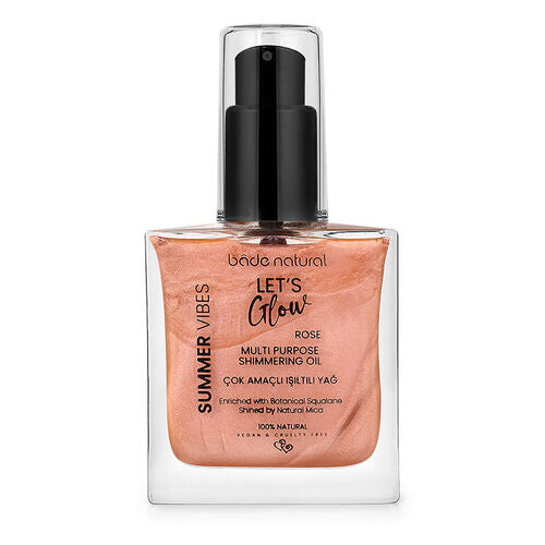 Bade Natural Lets Glow Nemlendirici Işıltılı Yağ Rose 50 ml