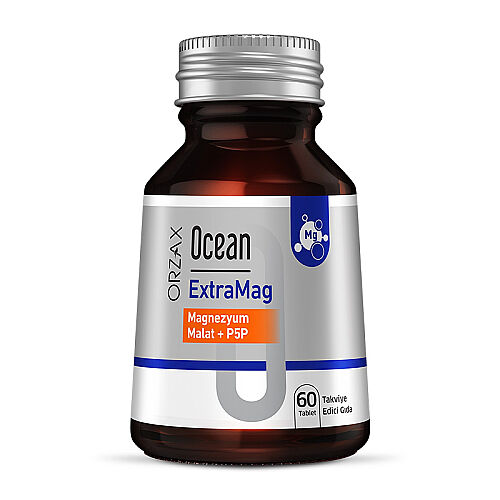 Orzax Ocean ExtraMag Magnezyum Malat + P5P Takviye Edici Gıda 60 Tablet