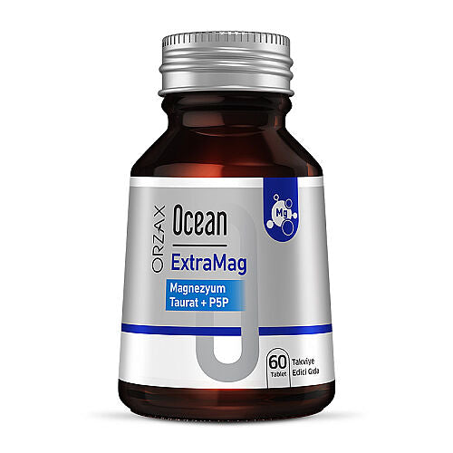 Orzax Ocean ExtraMag Magnezyum Taurat+P5P Takviye Edici Gıda 60 Tablet