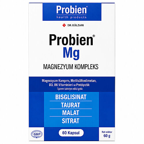 Probien Mg Magnezyum Kompleks Takviye Edici Gıda 60 Kapsül