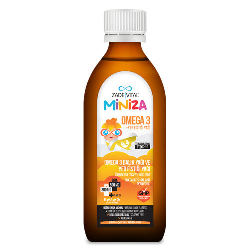 Zade Vital Miniza Omega 3 - Yer Fıstığı Yağı İçeren Sıvı Takviye Edici Gıda 150 ml