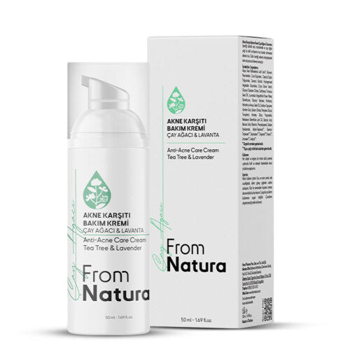From Natura Çay Ağacı ve Lavanta Akne ve Siyah Nokta Karşıtı Bakım Kremi 50 ml