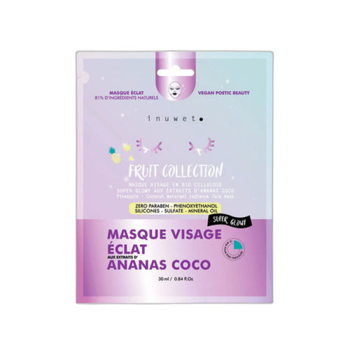 Inuwet Meyve Serisi Nemlendirici Yüz Maskesi Ananas Hindistan Cevizi 30 ml