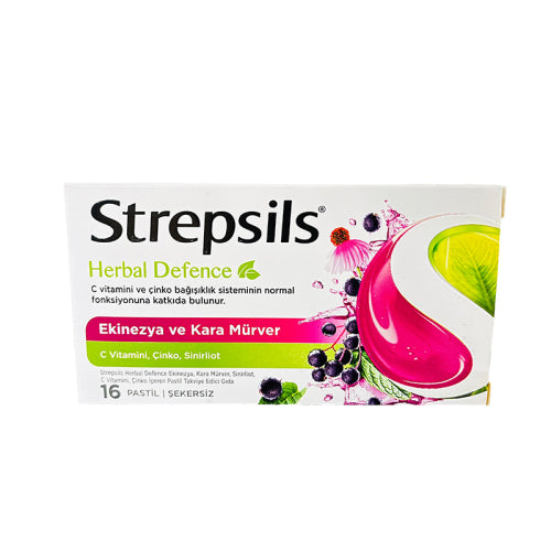 Strepsils Herbal Defence Ekinezya ve Kara Mürver Takviye Edici Gıda 16 Pastil
