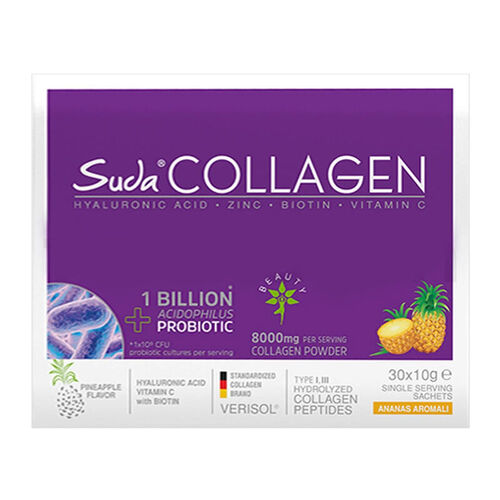 Suda Collagen Takviye Edici Gıda Ananas Aromalı 30 x 10 gr - Toz Saşe
