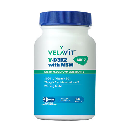 Velavit V-D3K2 With MSM 60 Tablet