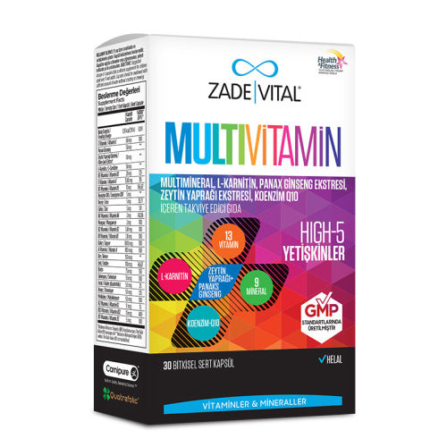 Zade Vital Multivitamin Takviye Edici Gıda 30 Bitkisel Kapsül